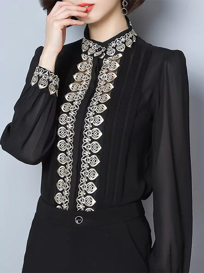 Luxuriöses Chiffonhemd mit schicken Details und elegantem Stil