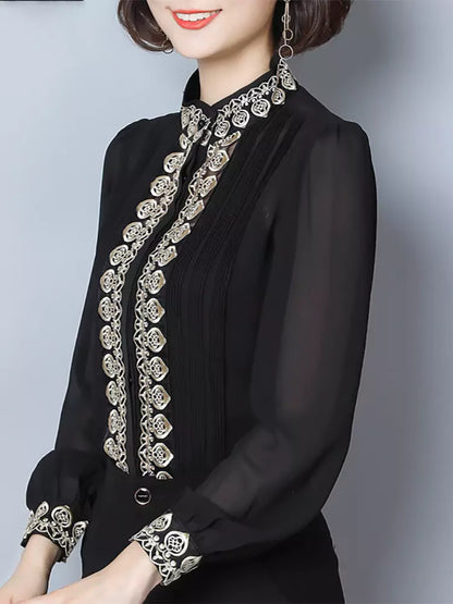 Luxuriöses Chiffonhemd mit schicken Details und elegantem Stil