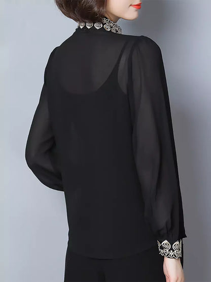 Luxuriöses Chiffonhemd mit schicken Details und elegantem Stil