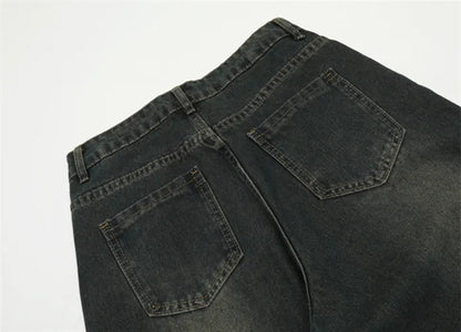 Men's American Vintage Straight Leg Jeans with Star Studs