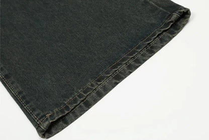 Men's American Vintage Straight Leg Jeans with Star Studs