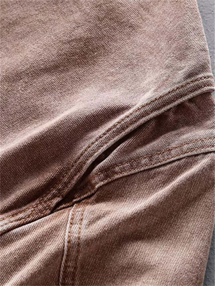 Chaqueta vaquera desgastada retro de corte limpio para hombre