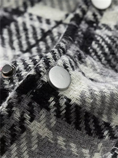 Men's Retro Turn-Down Collar Tweed Jacket