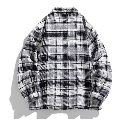 Men's Retro Turn-Down Collar Tweed Jacket