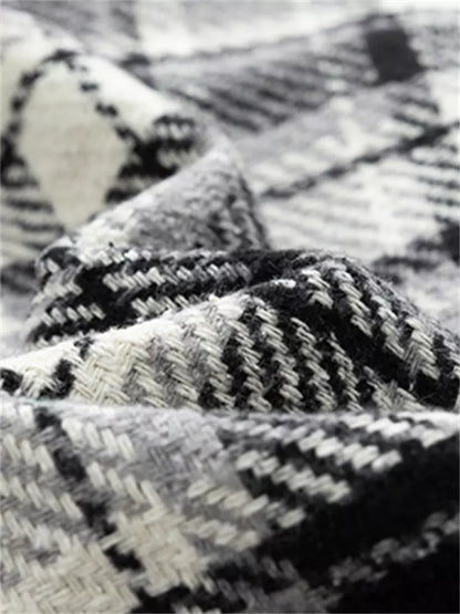 Men's Retro Turn-Down Collar Tweed Jacket