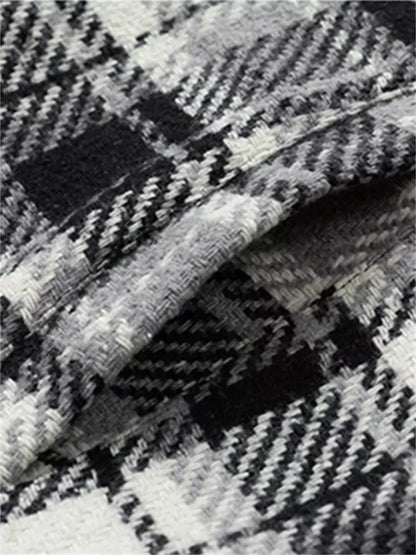 Men's Retro Turn-Down Collar Tweed Jacket