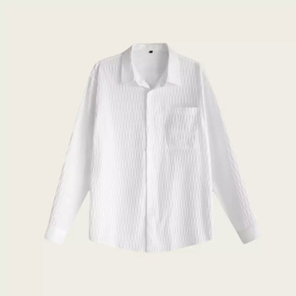 Herrenhemd mit Struktur, einfarbig, für den Herbst