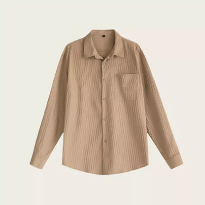 Herrenhemd mit Struktur, einfarbig, für den Herbst