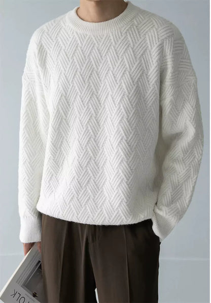 Dicker Herrenstrickpullover mit Karomuster