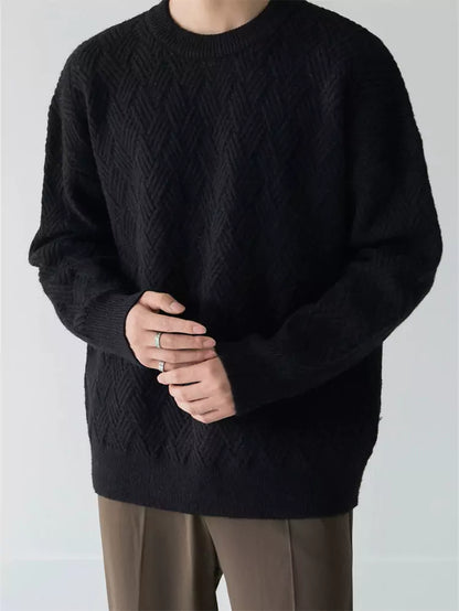 Dicker Herrenstrickpullover mit Karomuster