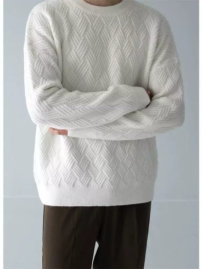 Dicker Herrenstrickpullover mit Karomuster