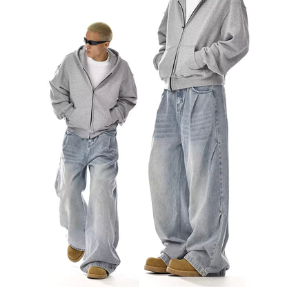 Vintage-Jeans für Herren, gewaschen, sauber geschnitten, gerades Bein