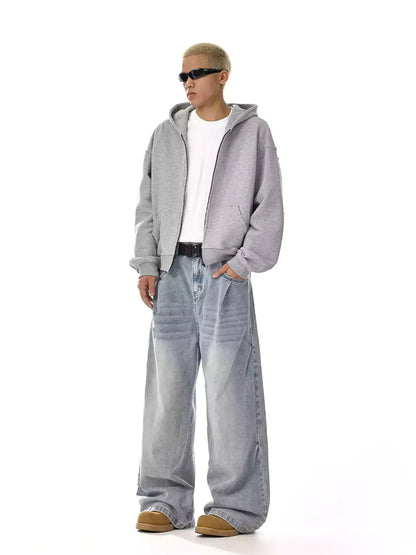 Vintage-Jeans für Herren, gewaschen, sauber geschnitten, gerades Bein