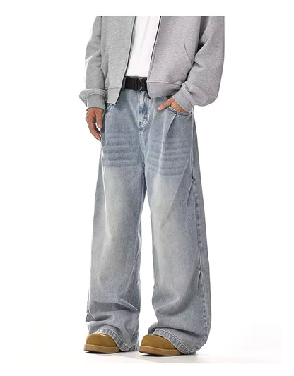 Vintage-Jeans für Herren, gewaschen, sauber geschnitten, gerades Bein