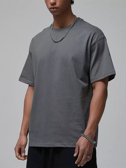 Herren-T-Shirt mit lockerer Passform, einfarbig, Kurzarm