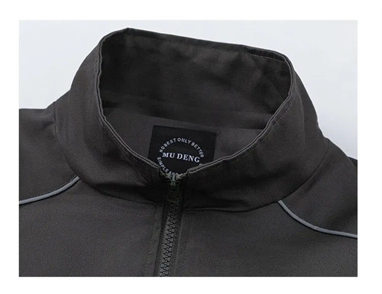 Men's Solid Color Reflective Piping Detail Oversized Jacket
