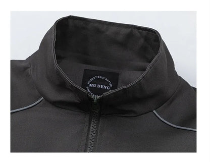 Herren-Oversize-Jacke in Unifarbe mit reflektierenden Paspeln