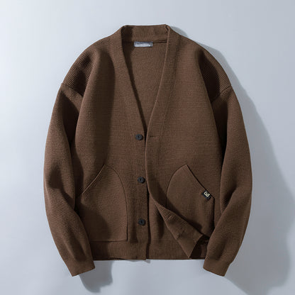 Gemütlicher, vielseitiger Herren-Strickcardigan mit V-Ausschnitt