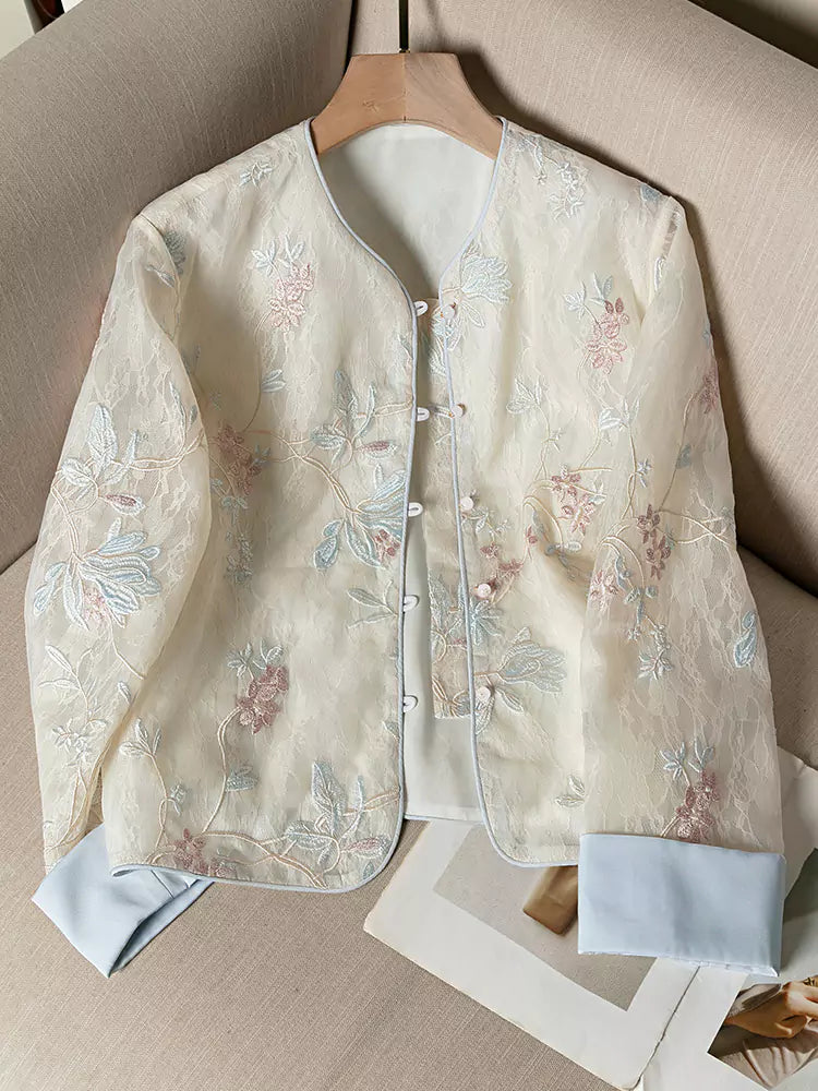 Modern Chinese Embroidered Jacket Lightweight Boutique Style Top