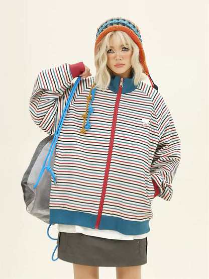 Jacke mit mehrfarbigen Streifen