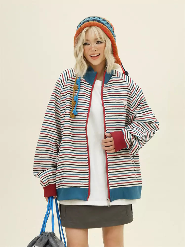 Jacke mit mehrfarbigen Streifen