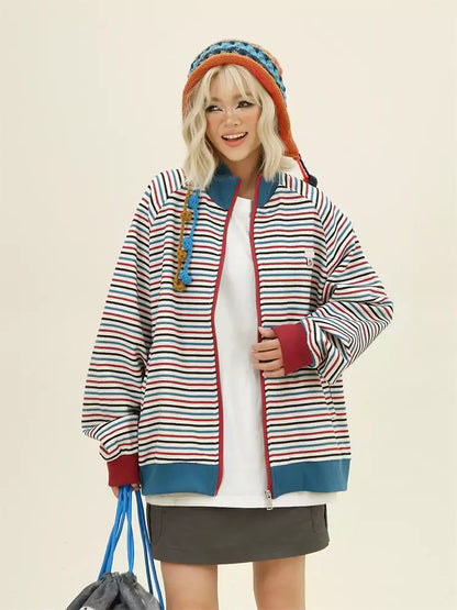 Jacke mit mehrfarbigen Streifen