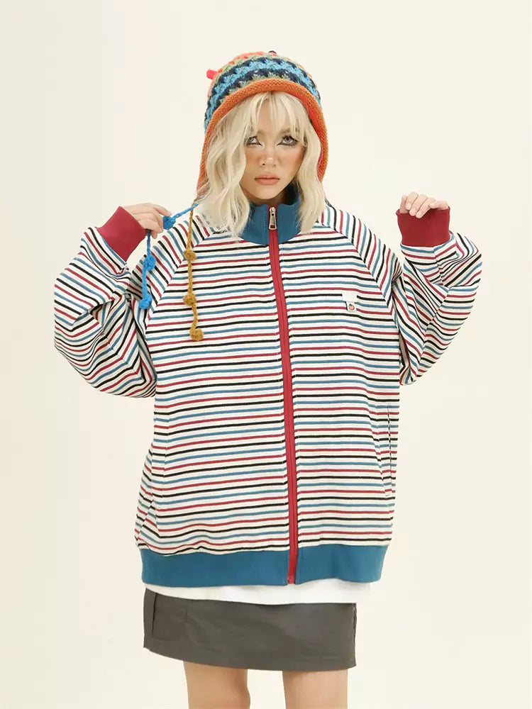Jacke mit mehrfarbigen Streifen