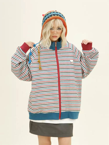 Jacke mit mehrfarbigen Streifen