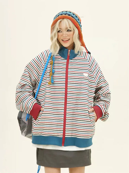 Jacke mit mehrfarbigen Streifen