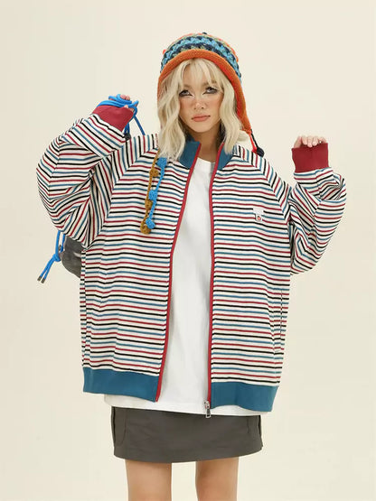 Jacke mit mehrfarbigen Streifen