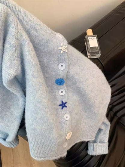 Cárdigan de punto de estilo suave y moderno con corte relajado