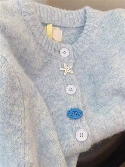 Cárdigan de punto de estilo suave y moderno con corte relajado