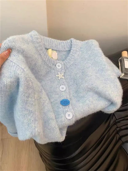 Cárdigan de punto de estilo suave y moderno con corte relajado