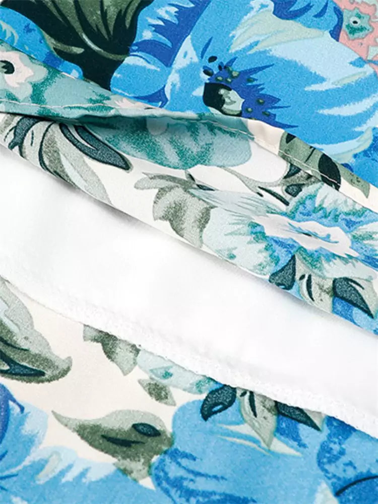 Oil Painting Floral Vintage High Waist Tie-Dye A-Line Skirt with Full Swing