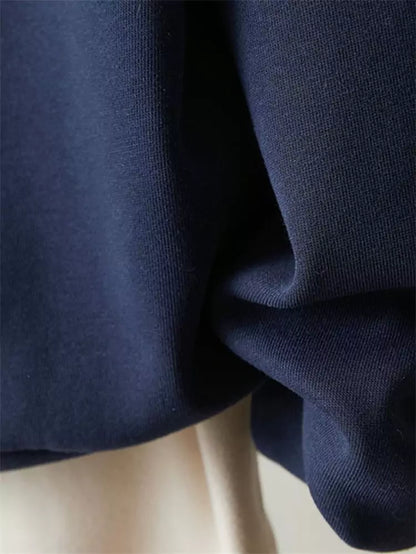 Sudadera extragrande de dos piezas de punto sintético con color en contraste