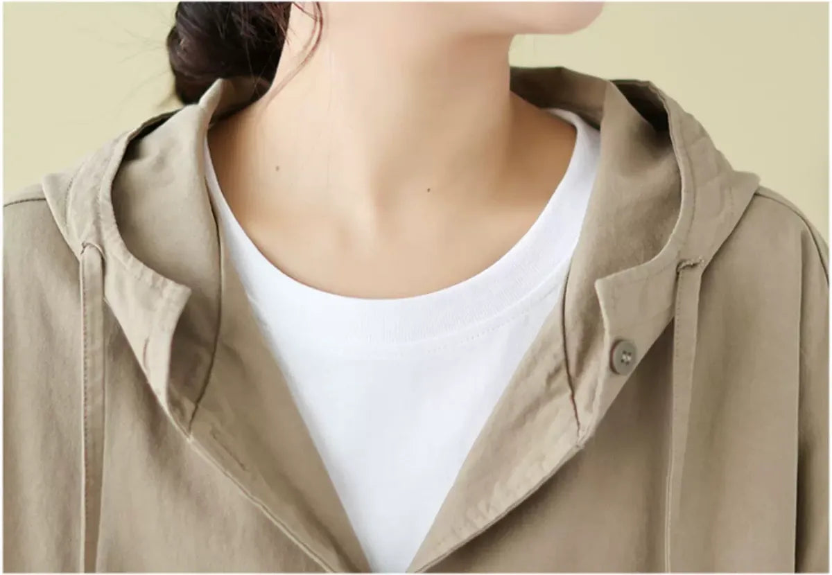 Oversized Hooded Shirt Jacket with Patch Pockets