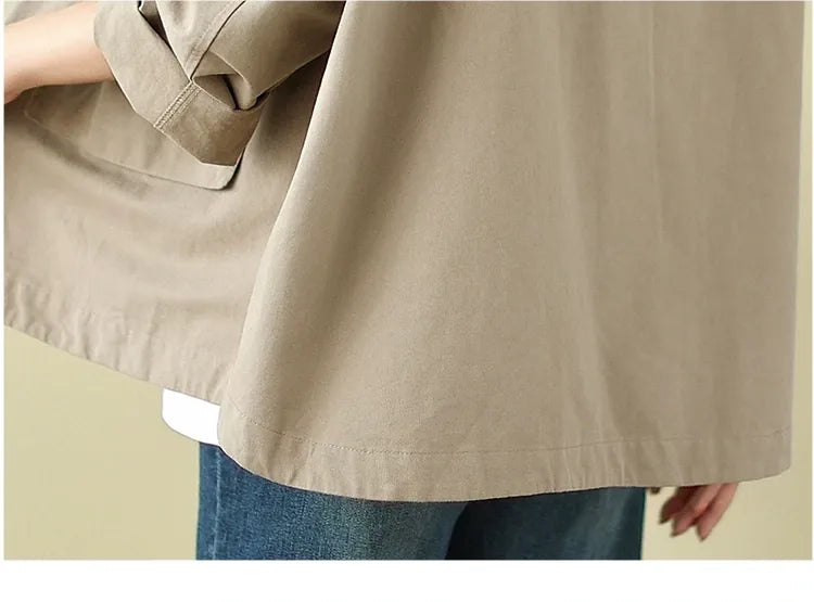 Oversized Hooded Shirt Jacket with Patch Pockets