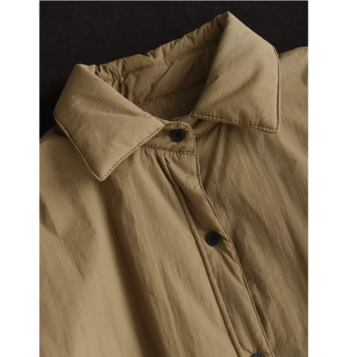 Oversized Padded Coat with Large Patch Pockets and Button Cuffs