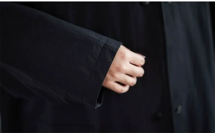 Oversized Square Patch Pocket Button Front Jacket