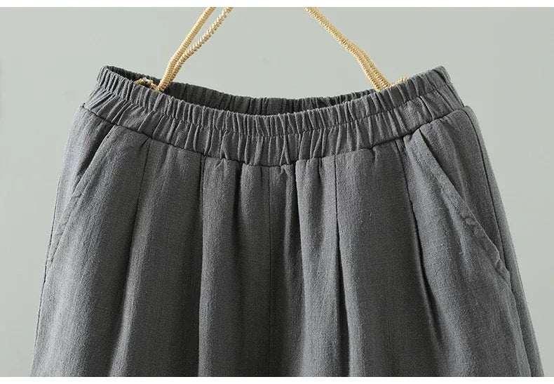 Padded Wide-Leg Pants with Turned-Up Cuffs