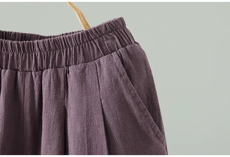 Padded Wide-Leg Pants with Turned-Up Cuffs