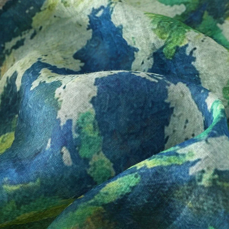 Painterly Floral Print Button-Front Shirt Long Sleeve