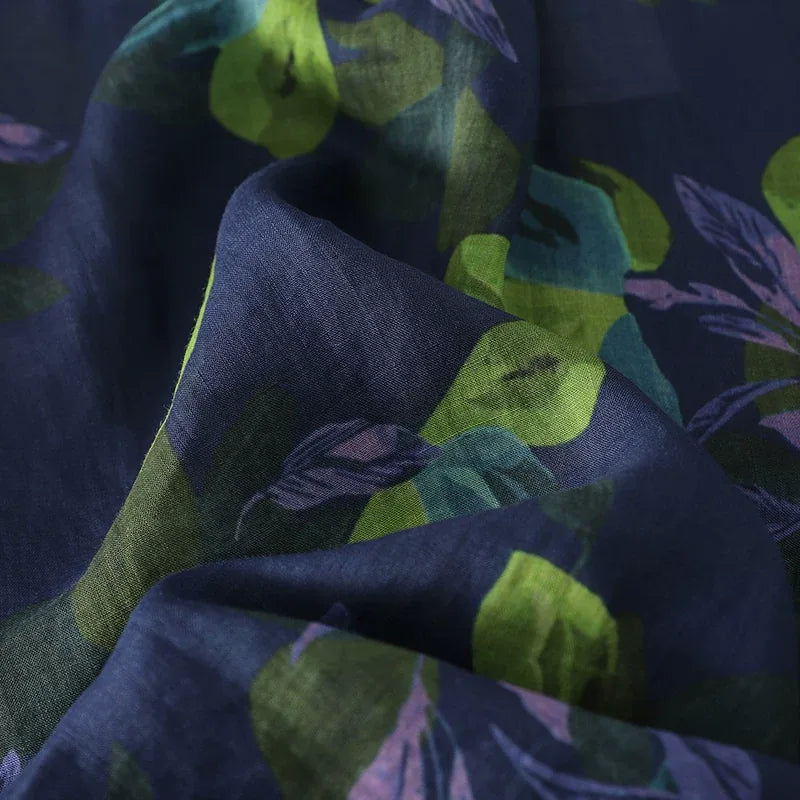 Painterly Floral Print Button-Front Shirt Long Sleeve
