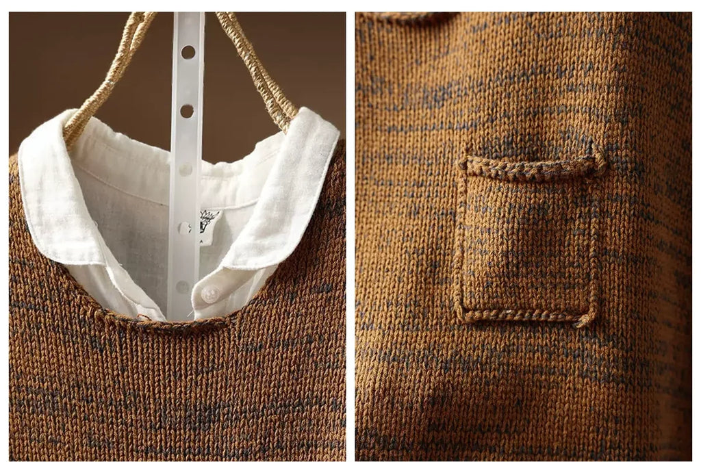 Patch Pocket Color Block Knit Vest