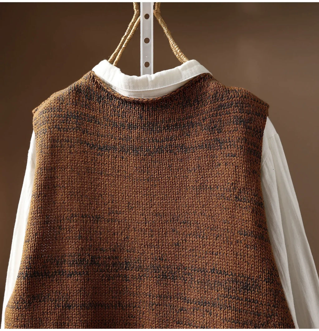 Patch Pocket Color Block Knit Vest