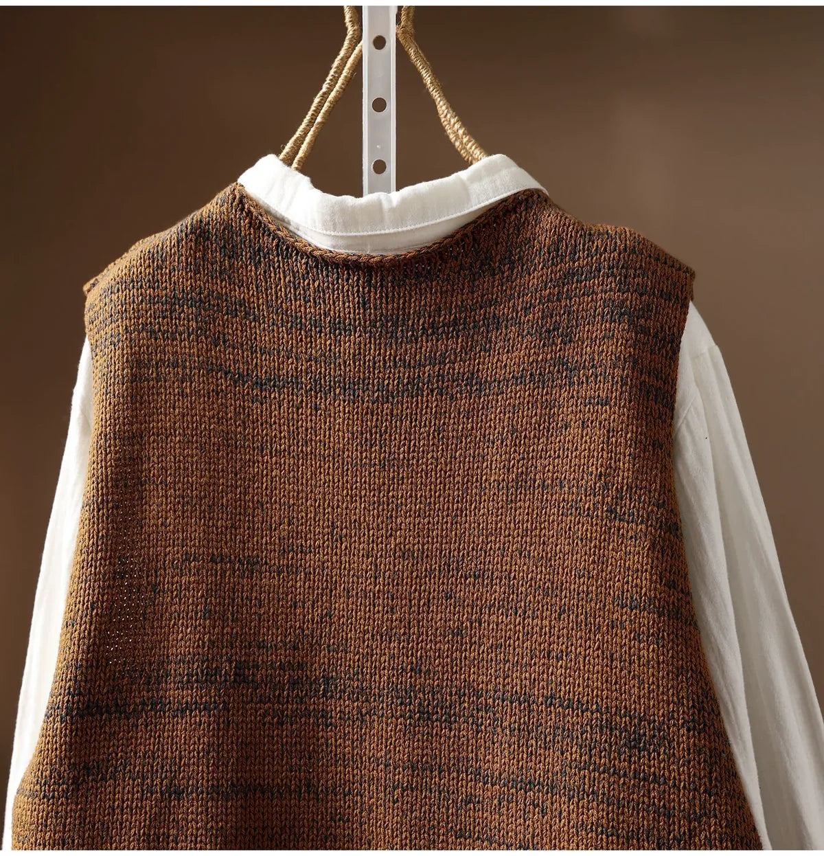 Patch Pocket Color Block Knit Vest