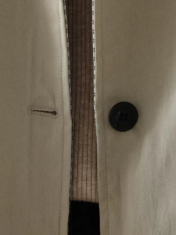 Plaid Trim Lapel Collar Patch Pocket Jacket
