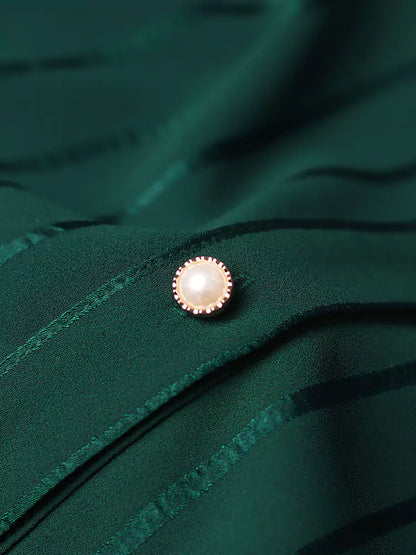 Pleated Panel Fishtail  A-Line Shirt Dress