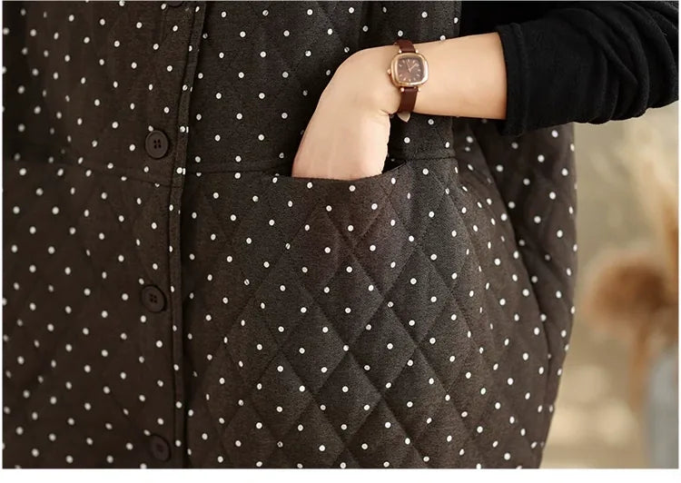 Polka Dot Quilted Padded Vest