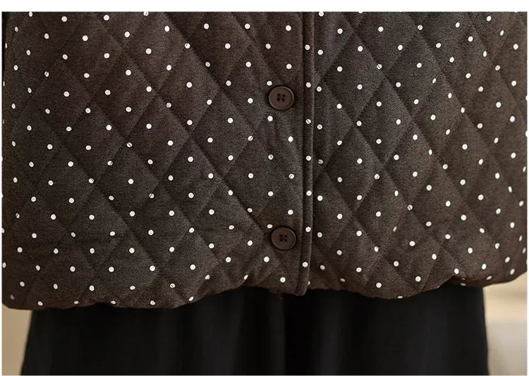 Polka Dot Quilted Padded Vest